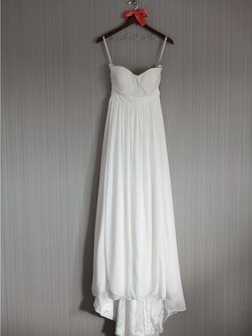 Jenny Yoo White Strapless Empire Waist Wedding Dress